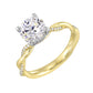 Round Hidden Halo Twist Lab Grown Diamond Engagement Ring in Yellow Gold (2 Ct Center)