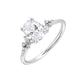 Oval Lab Grown Diamond Engagement Ring in White Gold (2 Ct Center)