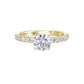 Round Lab Grown Diamond Engagement Ring in Yellow Gold (2 Ct Center)