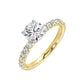 Round Lab Grown Diamond Engagement Ring in Yellow Gold (2 Ct Center)