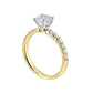 Round Lab Grown Diamond Engagement Ring in Yellow Gold (2 Ct Center)