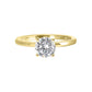 Round Hidden Halo Lab Grown Diamond Engagement Ring in Yellow Gold (2 Ct Center)