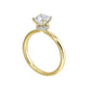 Round Hidden Halo Lab Grown Diamond Engagement Ring in Yellow Gold (2 Ct Center)