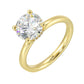 Round Hidden Halo Lab Grown Diamond Engagement Ring in Yellow Gold (2 Ct Center)