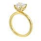 Round Hidden Halo Lab Grown Diamond Engagement Ring in Yellow Gold (2 Ct Center)