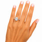 Radiant Hidden Halo Lab Grown Diamond Engagement Ring in White Gold (3 1/2 Ctw)