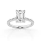 Emerald Hidden Halo Lab Grown Diamond Engagement Ring in White Gold (3 1/2 Ctw)