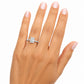 Emerald Hidden Halo Lab Grown Diamond Engagement Ring in White Gold (3 1/2 Ctw)