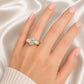 Bezel Set Cigar Band Oval Lab Grown Diamond Engagement Ring in Yellow Gold (3 Carat)