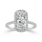 Elongated Cushion Cut Lab Grown Diamond Halo Engagement Ring in White Gold (3 3/8 Ctw)