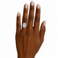Elongated Cushion Cut Lab Grown Diamond Halo Engagement Ring in White Gold (3 3/8 Ctw)