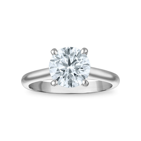 2 Carat Round Solitaire Lab Grown Diamond Engagement Ring in 14 Karat White Gold