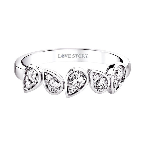 Love Story 3/8 Ctw Bezel Set Diamond Band in 14 Karat White Gold