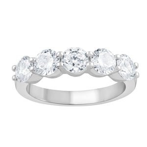 5 Stone Lab Grown Diamond Band in White Gold (2 Ctw)
