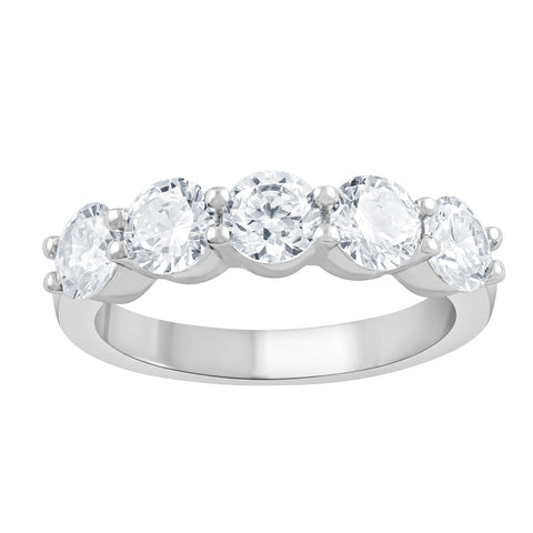 5 Stone Lab Grown Diamond Band in White Gold (2 Ctw)