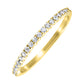 Shared Prong Diamond Wedding Band in 10 Karat Yellow Gold (1/7 Ctw)