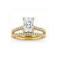 Radiant Hidden Halo Lab Grown Diamond Wedding Set in Yellow Gold (2 1/2 Ctw)