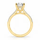 Radiant Hidden Halo Lab Grown Diamond Wedding Set in Yellow Gold (2 1/2 Ctw)