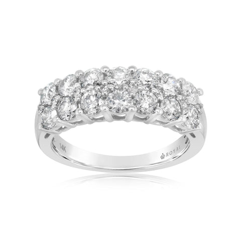 2 Row Diamond Band in 14 Karat White Gold (1 3/4 Ctw)