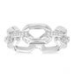 1/20ctw Bold Open Link Diamond Ring in Sterling Silver