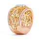 Robert Irwin Couture Mumtaz Jewel of the Palace Tri-Color Gold Filigree Fashion Ring