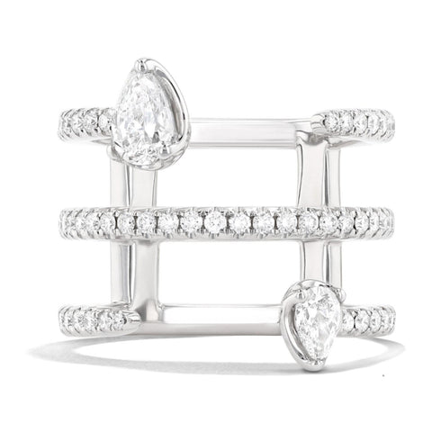 Robert Irwin Couture Paradox 3-Row Floating Diamonds Ring