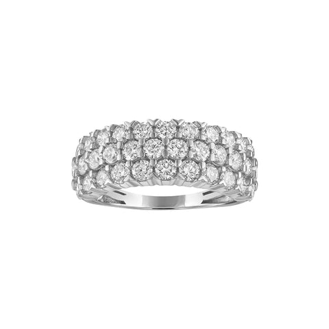 3 Row Lab Grown Diamond Fashion Band in Sterling Silver (2 Ctw)