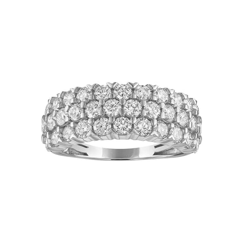 3 Row Lab Grown Diamond Fashion Band in Sterling Silver (3 Ctw)