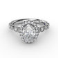 14 Karat White Gold Fana 0.29ctw Classic Halo Milgrain Diamond Engagement Ring Setting