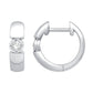 Diamond Huggie Hoop Earrings in Sterling Silver