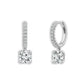 Lab Diamond Hoop Drop Earrings in 14 Karat White Gold (1 3/4 Ctw)