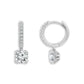 Lab Diamond Hoop Drop Earrings in 14 Karat White Gold (1 3/4 Ctw)