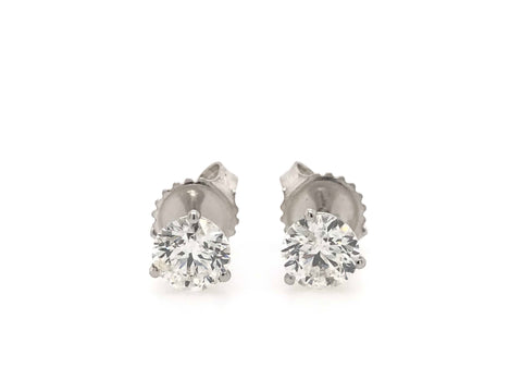 14k White Gold 1.02ctw Diamond Stud Earrings