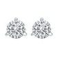 Martini Set Natural Diamond Stud Earrings in 14 Karat White Gold (2 CTW)