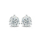 Martini Set Natural Diamond Stud Earrings in 14 Karat White Gold (2 CTW)