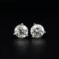 Martini Set Natural Diamond Stud Earrings in 14 Karat White Gold (2 CTW)