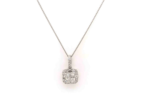 Lady's White 14 Karat Cluster Pendant