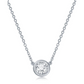 14K White Gold Bezel-Set Diamond Solitaire Necklace - 3/8ct, G, SI1