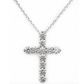 14k White Gold 1.00ctw Diamond Cross Pendant