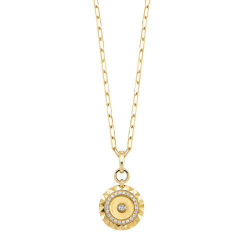 1/3 Ctw Diamond Disc Paperclip Necklace in 14 Karat Yellow Gold