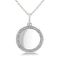 1/10 Ctw Circle Shape Round Cut Diamond Keepsake Locket Pendant With Chain in Sterling Silver