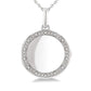 1/10 Ctw Circle Shape Round Cut Diamond Keepsake Locket Pendant With Chain in Sterling Silver