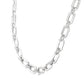 Silver Bold Rectangular Shape Link Diamond Necklace