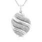 Silver Bold Ribbed Diamond Fashion Pendant