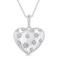 Silver Bold Puffed Heart Shape Diamond Pendant