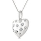 Silver Bold Puffed Heart Shape Diamond Pendant