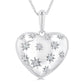 Silver Bold Puffed Heart Shape Diamond Pendant