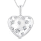 Silver Bold Puffed Heart Shape Diamond Pendant