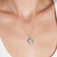 Silver Bold Puffed Heart Shape Diamond Pendant