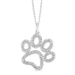 Silver Dog Paw Diamond Fashion Pendant